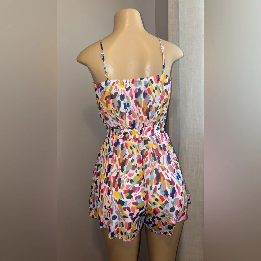 Colorful Abstract Print Women's Romper - Picture 5 of 5